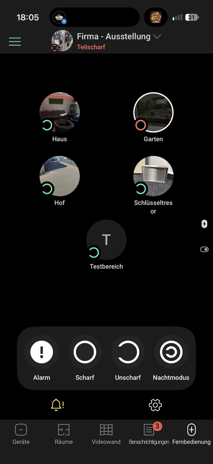 Ajax Außenüberwachung App – Ansicht 2